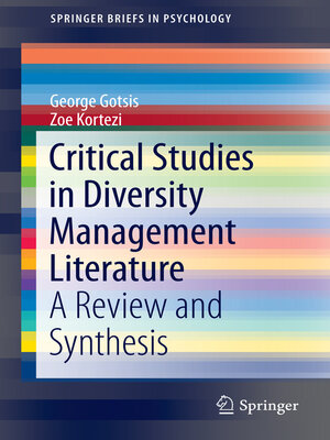 cover image of Critical Studies in Diversity Management Literature